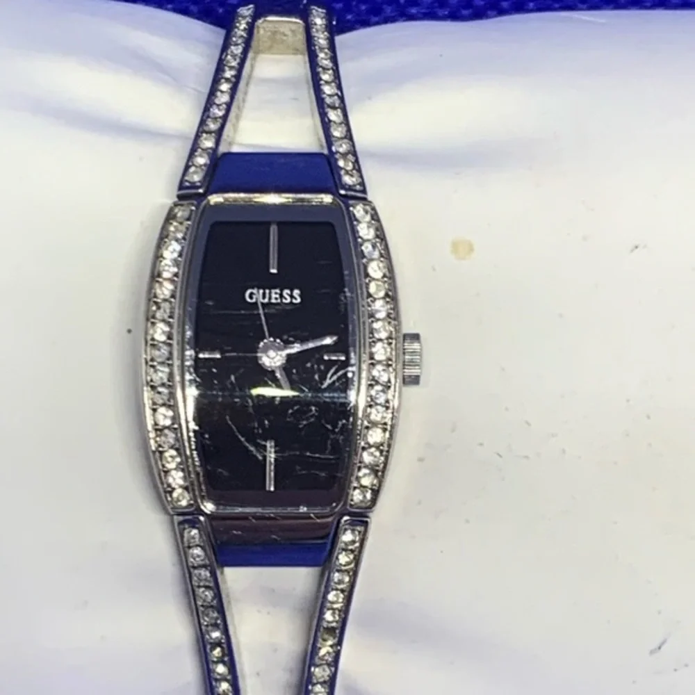 Guess watch - black and silver with rhinestones